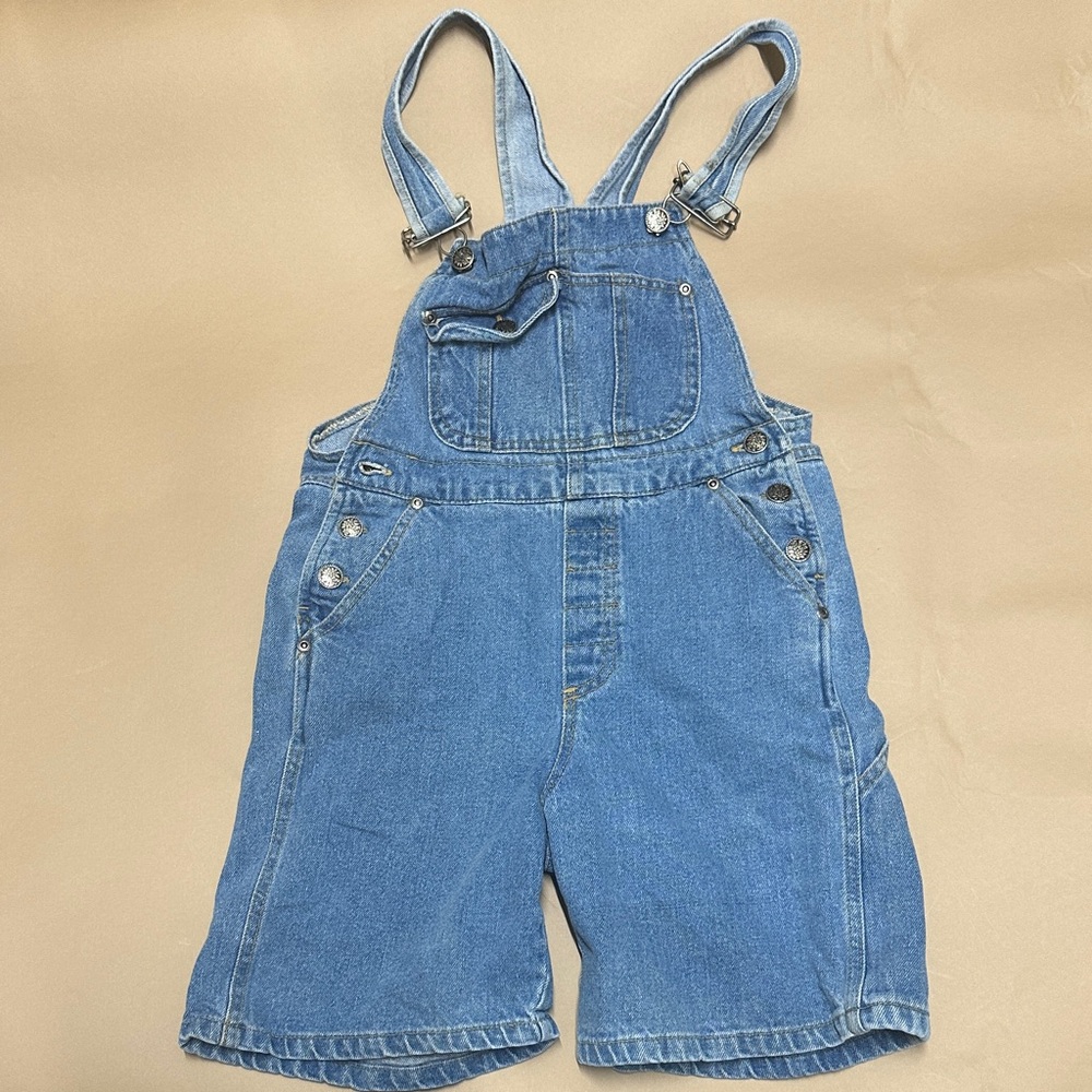 Kids vintage Blue Denim short Overalls